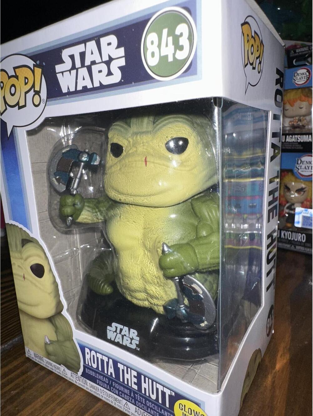 Funko Pop! Star Wars The Mandalorian Grogu Rotta the Hutt Glow Vinyl Figure #843